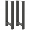Nogi do stołu barowego Antracyt 2 szt. 50x(90-91) cm Stal