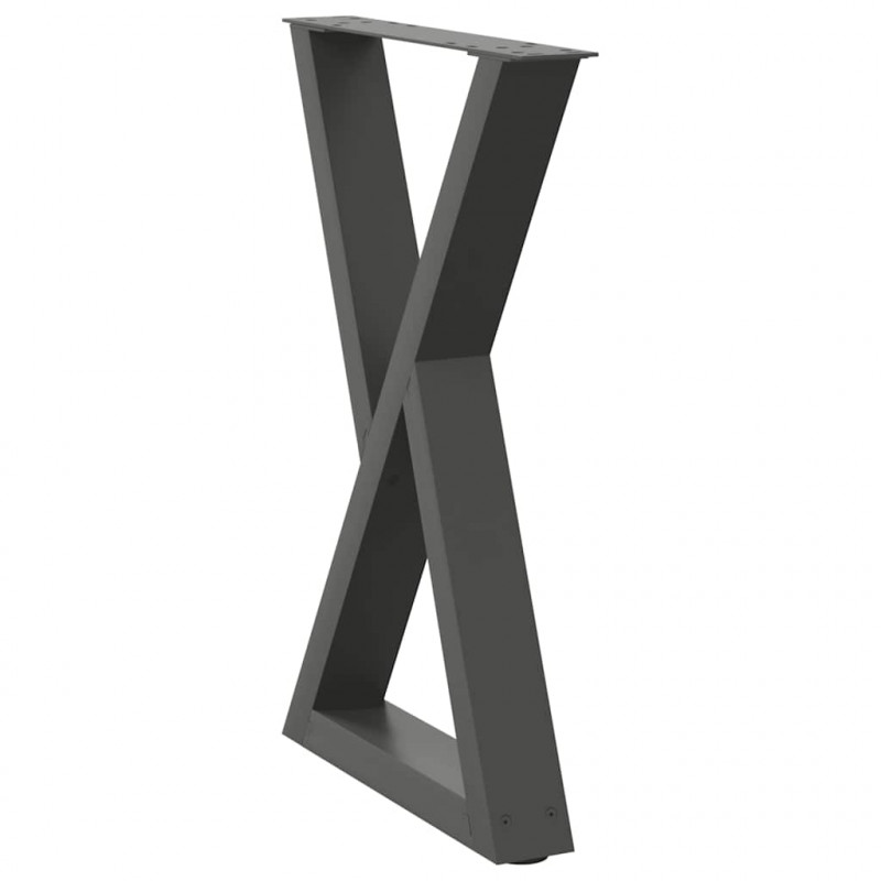 Nogi do stołu jadalnego 2 szt. Antracyt 50x(72-73,3) cm Stal