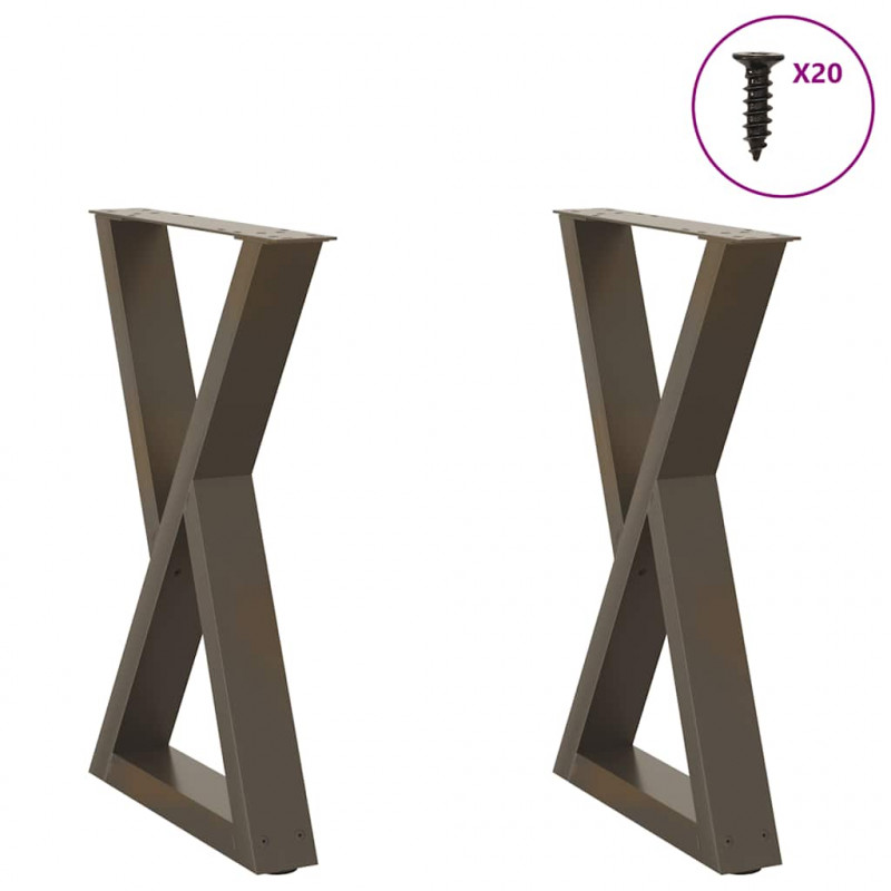 Nogi do stołu jadalnego 2 szt. Naturalna stal 50x(72-73,3) cm Stal