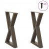 Nogi do stołu jadalnego 2 szt. Naturalna stal 50x(72-73,3) cm Stal