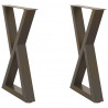 Nogi do stołu jadalnego 2 szt. Naturalna stal 50x(72-73,3) cm Stal