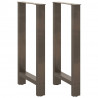 Nogi do stołu barowego Naturalna stal 2 szt. 50x(90-91) cm Stal
