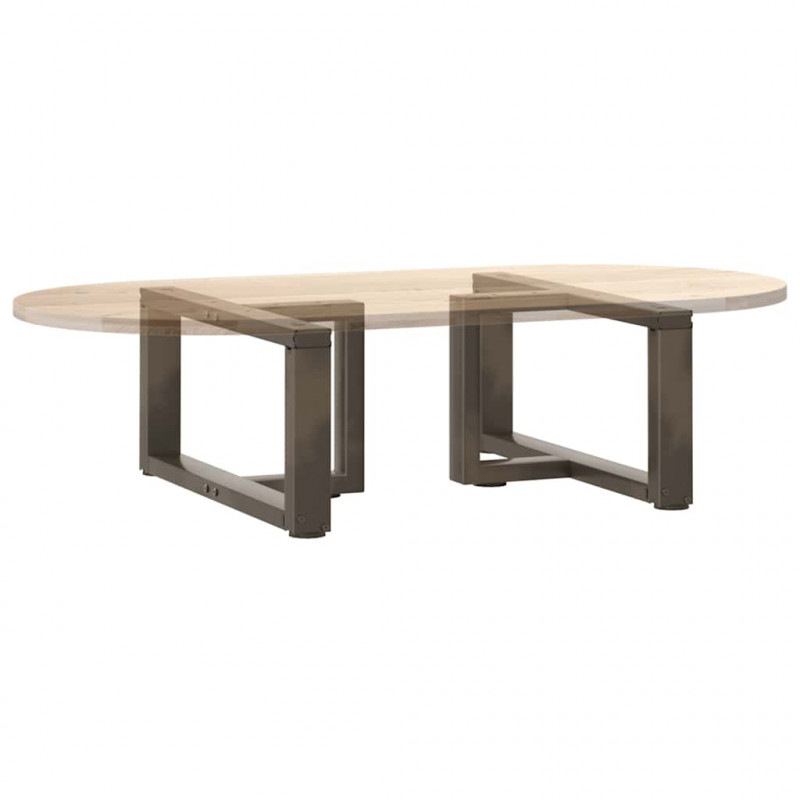 Nogi do stolika kawowego w kształcie litery T 2 szt. Czarne 70x25x(30-31) cm Stal