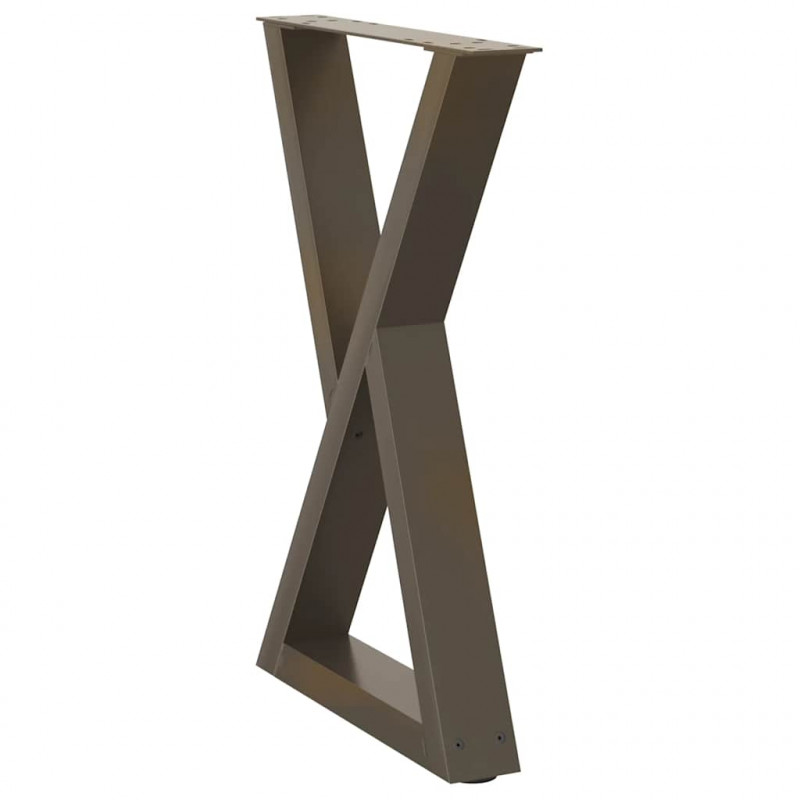 Nogi do stołu jadalnego 2 szt. Naturalna stal 50x(72-73,3) cm Stal