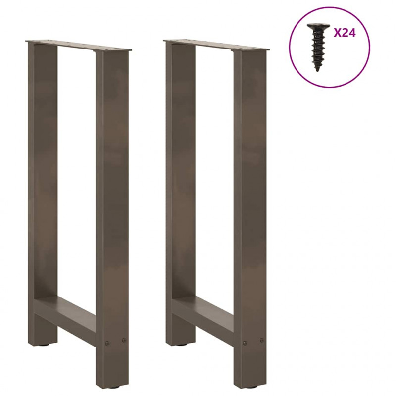 Nogi do stołu barowego Naturalna stal 2 szt. 50x(90-91) cm Stal