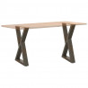 Nogi do stołu jadalnego 2 szt. Naturalna stal 50x(72-73,3) cm Stal