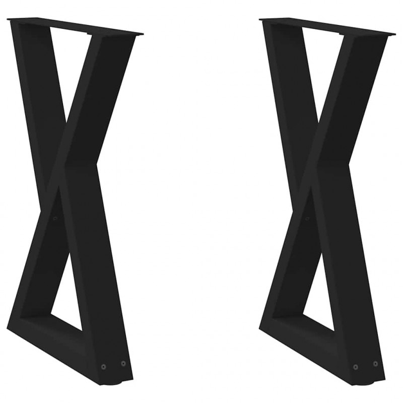 Nogi do stołu jadalnego 2 szt. Czarne 60x(72-73,3) cm Stal