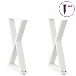 Nogi do stołu jadalnego 2 szt. Białe 60x(72-73,3) cm Stal