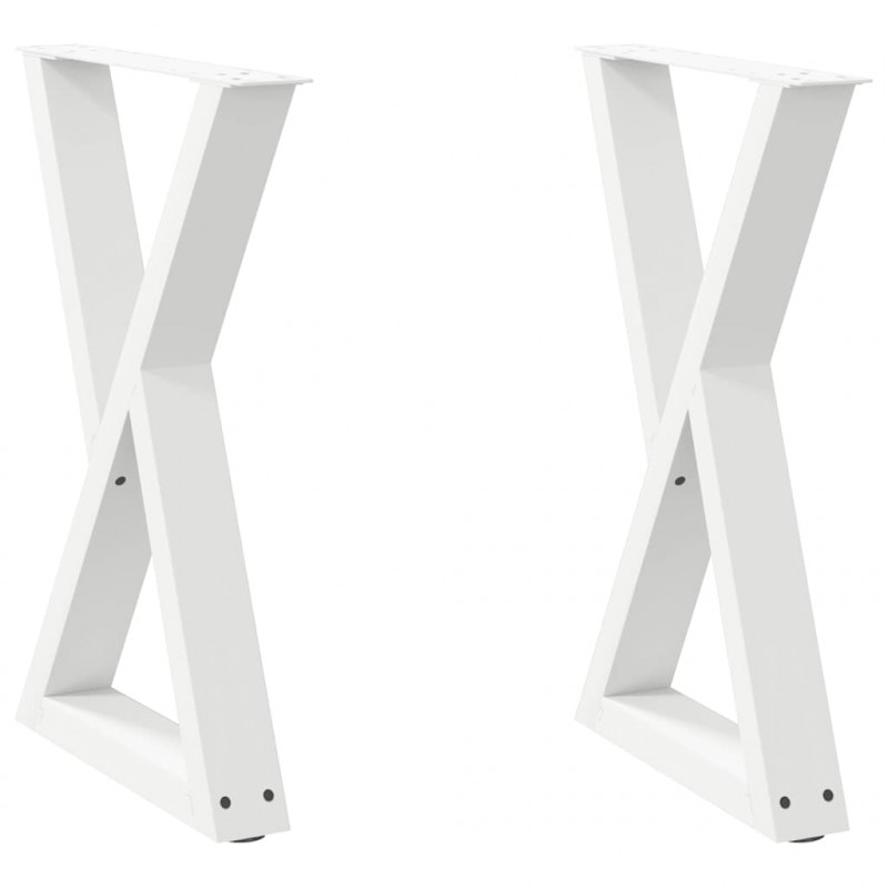 Nogi do stołu jadalnego 2 szt. Białe 60x(72-73,3) cm Stal