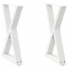 Nogi do stołu jadalnego 2 szt. Białe 60x(72-73,3) cm Stal