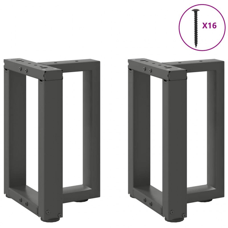 Nogi do stolika kawowego w kształcie litery T 2 szt. Antracyt 28x25x(42-43) cm Stal