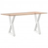 Nogi do stołu jadalnego 2 szt. Białe 60x(72-73,3) cm Stal