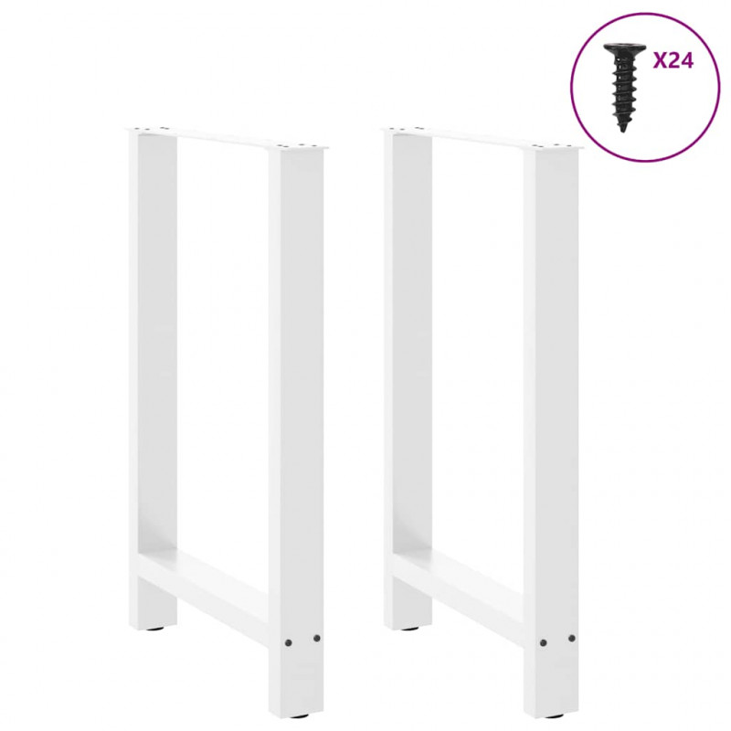 Nogi do stołu barowego białe 2 szt. 60x(90-91) cm stal