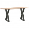 Nogi do stołu jadalnego 2 szt. Antracyt 60x(72-73,3) cm Stal