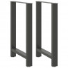 Nogi do stołu barowego Antracyt 2 szt. 60x(90-91) cm Stal