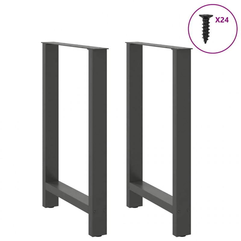 Nogi do stołu barowego Antracyt 2 szt. 60x(90-91) cm Stal
