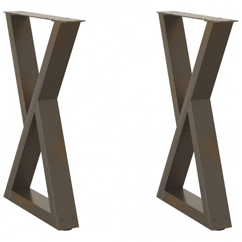 Nogi do stołu jadalnego 2 szt. Naturalna stal 60x(72-73,3) cm Stal