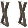 Nogi do stołu jadalnego 2 szt. Naturalna stal 60x(72-73,3) cm Stal