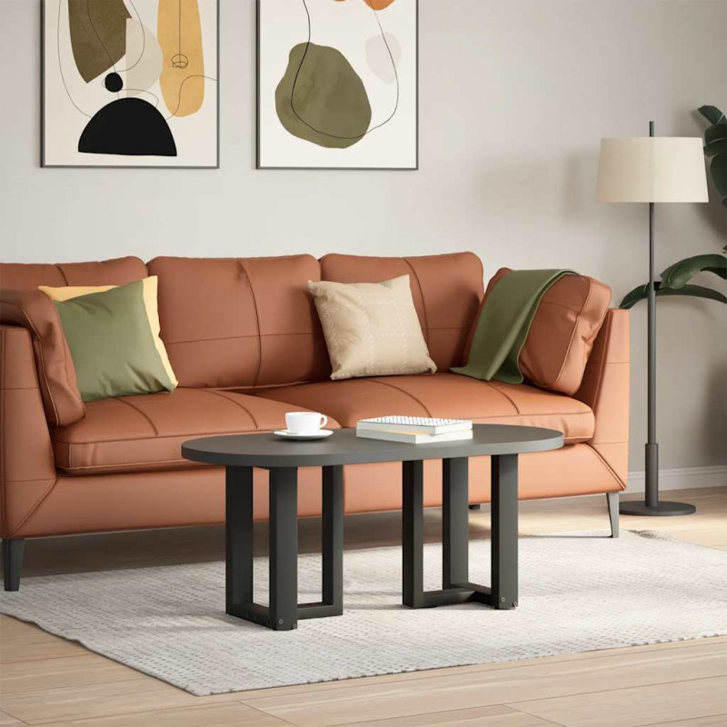 Nogi do stolika kawowego w kształcie litery T 2 szt. Czarne 38x25x(42-43) cm Stal