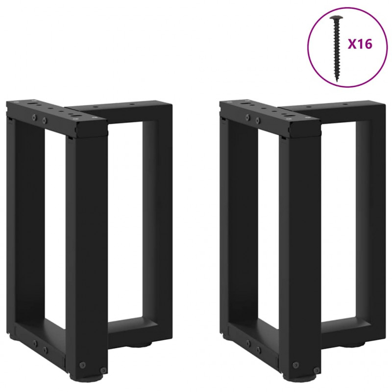 Nogi do stolika kawowego w kształcie litery T 2 szt. Czarne 38x25x(42-43) cm Stal