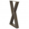 Nogi do stołu jadalnego 2 szt. Naturalna stal 60x(72-73,3) cm Stal