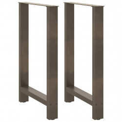 Nogi do stołu barowego Naturalna stal 2 szt. 60x(90-91) cm Stal