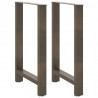 Nogi do stołu barowego Naturalna stal 2 szt. 60x(90-91) cm Stal