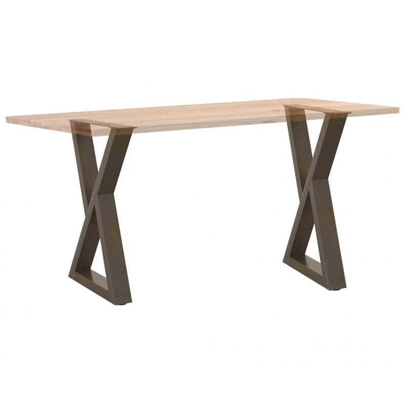 Nogi do stołu jadalnego 2 szt. Naturalna stal 60x(72-73,3) cm Stal