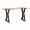Nogi do stołu jadalnego 2 szt. Naturalna stal 60x(72-73,3) cm Stal