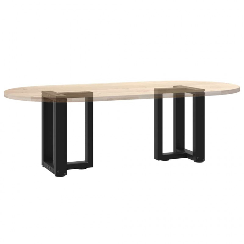 Nogi do stolika kawowego w kształcie litery T 2 szt. Czarne 38x25x(42-43) cm Stal
