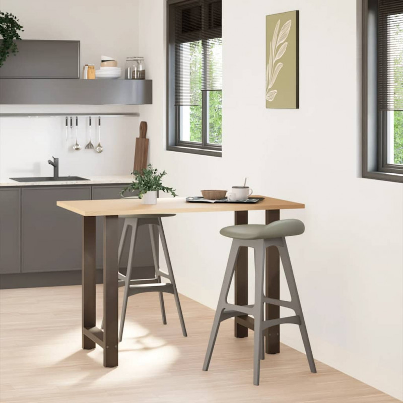 Nogi do stołu barowego Naturalna stal 2 szt. 60x(90-91) cm Stal