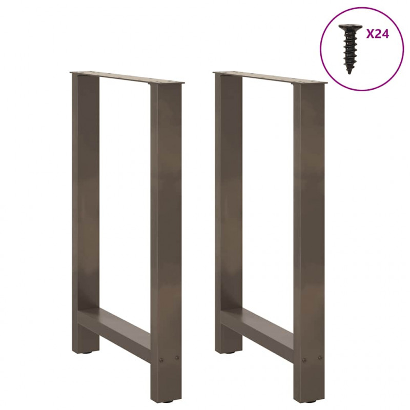 Nogi do stołu barowego Naturalna stal 2 szt. 60x(90-91) cm Stal