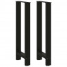 Nogi do stołu barowego czarne 2 szt. 40x(100-101) cm stal