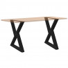 Nogi do stołu jadalnego 2 szt. Czarne 70x(72-73,3) cm Stal