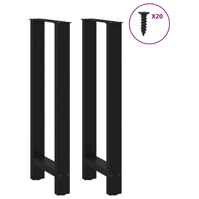 Nogi do stołu barowego czarne 2 szt. 40x(100-101) cm stal