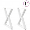 Nogi do stołu jadalnego 2 szt. Białe 70x(72-73,3) cm Stal