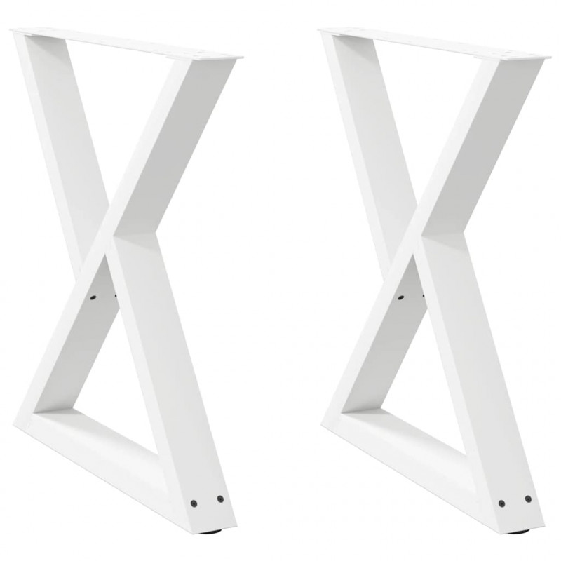 Nogi do stołu jadalnego 2 szt. Białe 70x(72-73,3) cm Stal