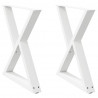 Nogi do stołu jadalnego 2 szt. Białe 70x(72-73,3) cm Stal