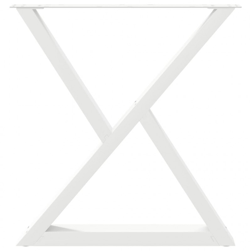 Nogi do stołu jadalnego 2 szt. Białe 70x(72-73,3) cm Stal