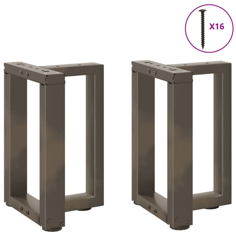 Nogi do stolika kawowego w kształcie litery T 2 szt. Czarne 38x25x(42-43) cm Stal