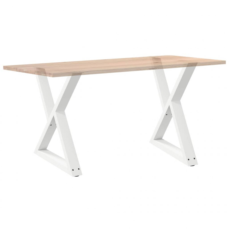 Nogi do stołu jadalnego 2 szt. Białe 70x(72-73,3) cm Stal