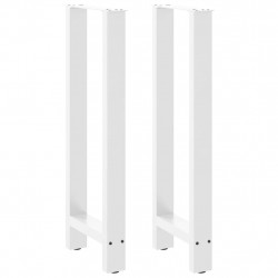 Nogi do stołu barowego białe 2 szt. 40x(100-101) cm stal