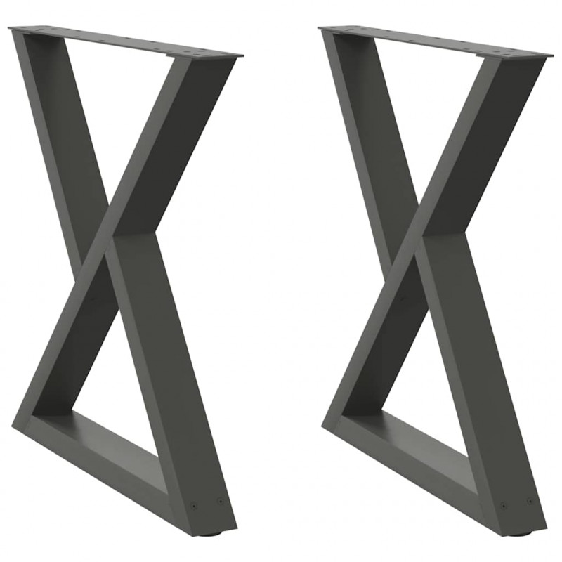Nogi do stołu jadalnego 2 szt. Antracyt 70x(72-73,3) cm Stal