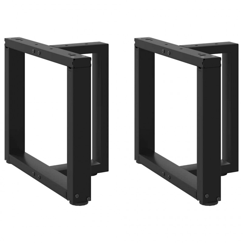 Nogi do stolika kawowego w kształcie litery T 2 szt. Czarne 50x25x(42-43) cm Stal