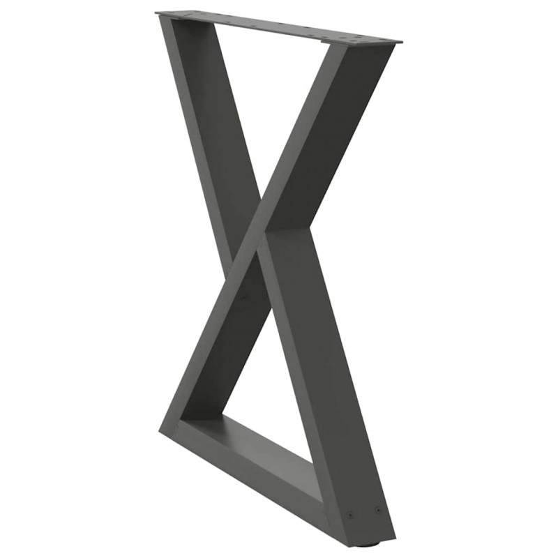 Nogi do stołu jadalnego 2 szt. Antracyt 70x(72-73,3) cm Stal
