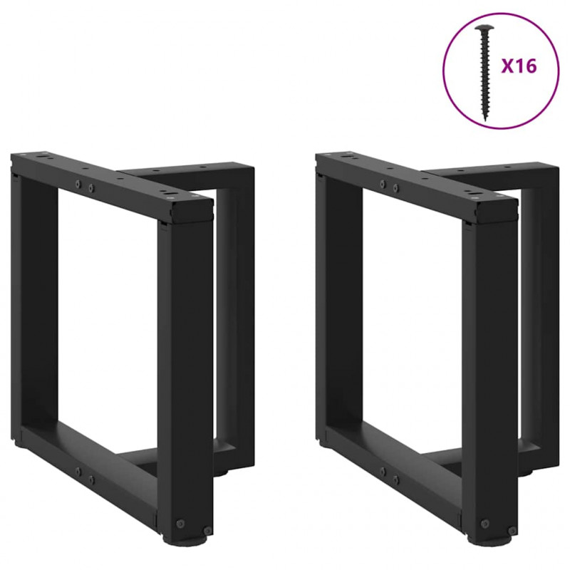 Nogi do stolika kawowego w kształcie litery T 2 szt. Czarne 50x25x(42-43) cm Stal