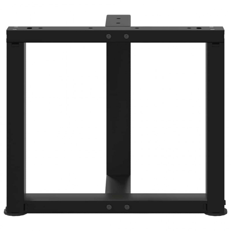 Nogi do stolika kawowego w kształcie litery T 2 szt. Czarne 50x25x(42-43) cm Stal