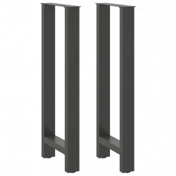 Nogi do stołu barowego Antracyt 2 szt. 40x(100-101) cm Stal