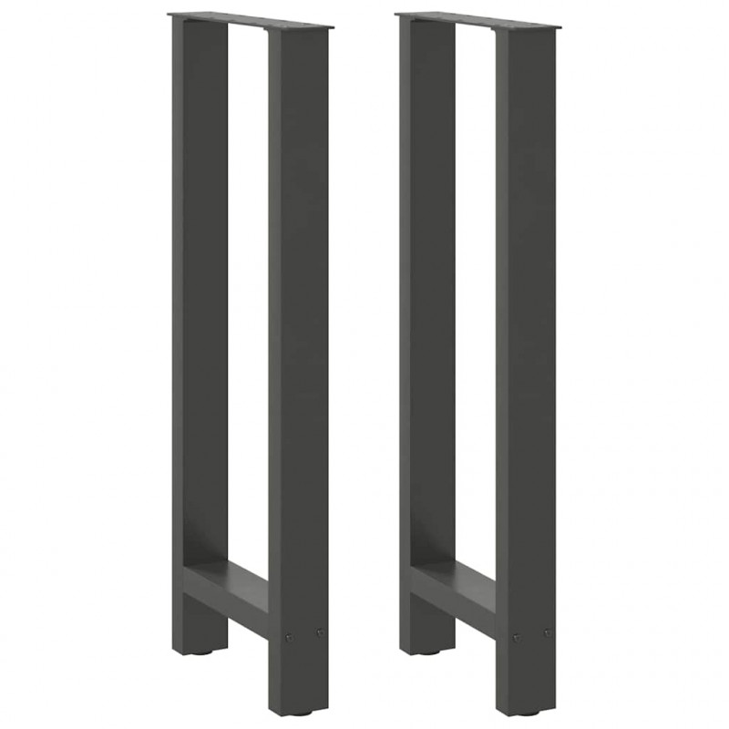 Nogi do stołu barowego Antracyt 2 szt. 40x(100-101) cm Stal