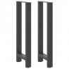 Nogi do stołu barowego Antracyt 2 szt. 40x(100-101) cm Stal